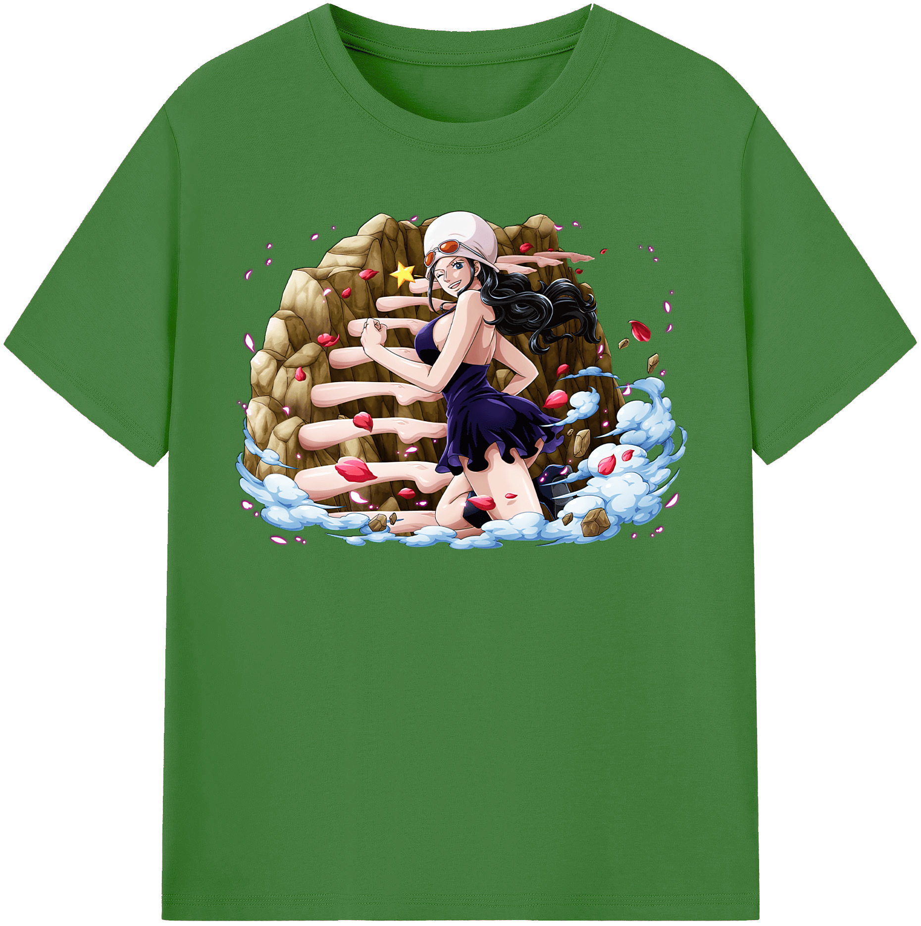 ワンピース ニコ・ロビン ONE PIECE Nico Robin レディースカジュアルプリントTシャツ（綿100％）